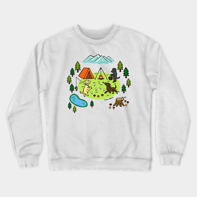 Happy Labrador Camping Crewneck Sweatshirt by HappyLabradors